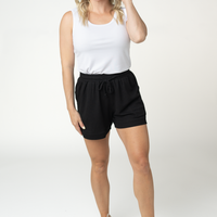 IN STOCK Weslie Waffle Shorts - Black