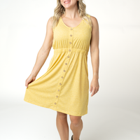 IN STOCK Beverly Button Dress - Yellow