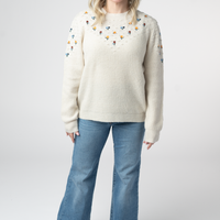 IN STOCK Micro Flower Sweater - Ivory