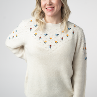 IN STOCK Micro Flower Sweater - Ivory