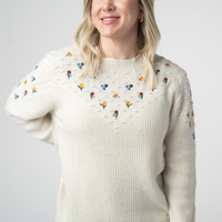 IN STOCK Micro Flower Sweater - Ivory