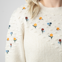IN STOCK Micro Flower Sweater - Ivory