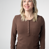 IN STOCK Georgia Long Sleeve Top - Brown