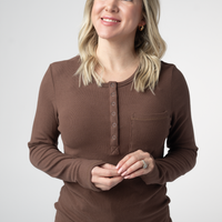 IN STOCK Georgia Long Sleeve Top - Brown