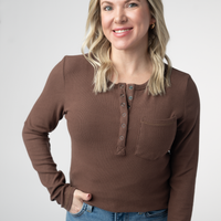 IN STOCK Georgia Long Sleeve Top - Brown