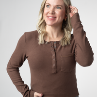 IN STOCK Georgia Long Sleeve Top - Brown