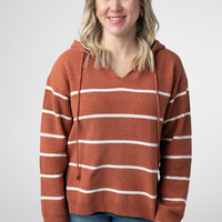 IN STOCK Maddie Striped Hoodie - Pumpkin Spice