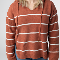 IN STOCK Maddie Striped Hoodie - Pumpkin Spice