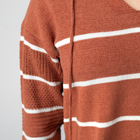 IN STOCK Maddie Striped Hoodie - Pumpkin Spice