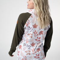 IN STOCK Classic Zoey ZipCowl Sweatshirt - Autumn Leaves and Olive