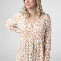 IN STOCK Long Sleeve Sarah Ruffle Top - Autumn Vines