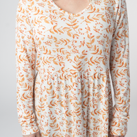 IN STOCK Long Sleeve Sarah Ruffle Top - Autumn Vines