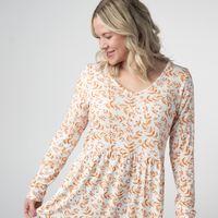 IN STOCK Long Sleeve Sarah Ruffle Top - Autumn Vines