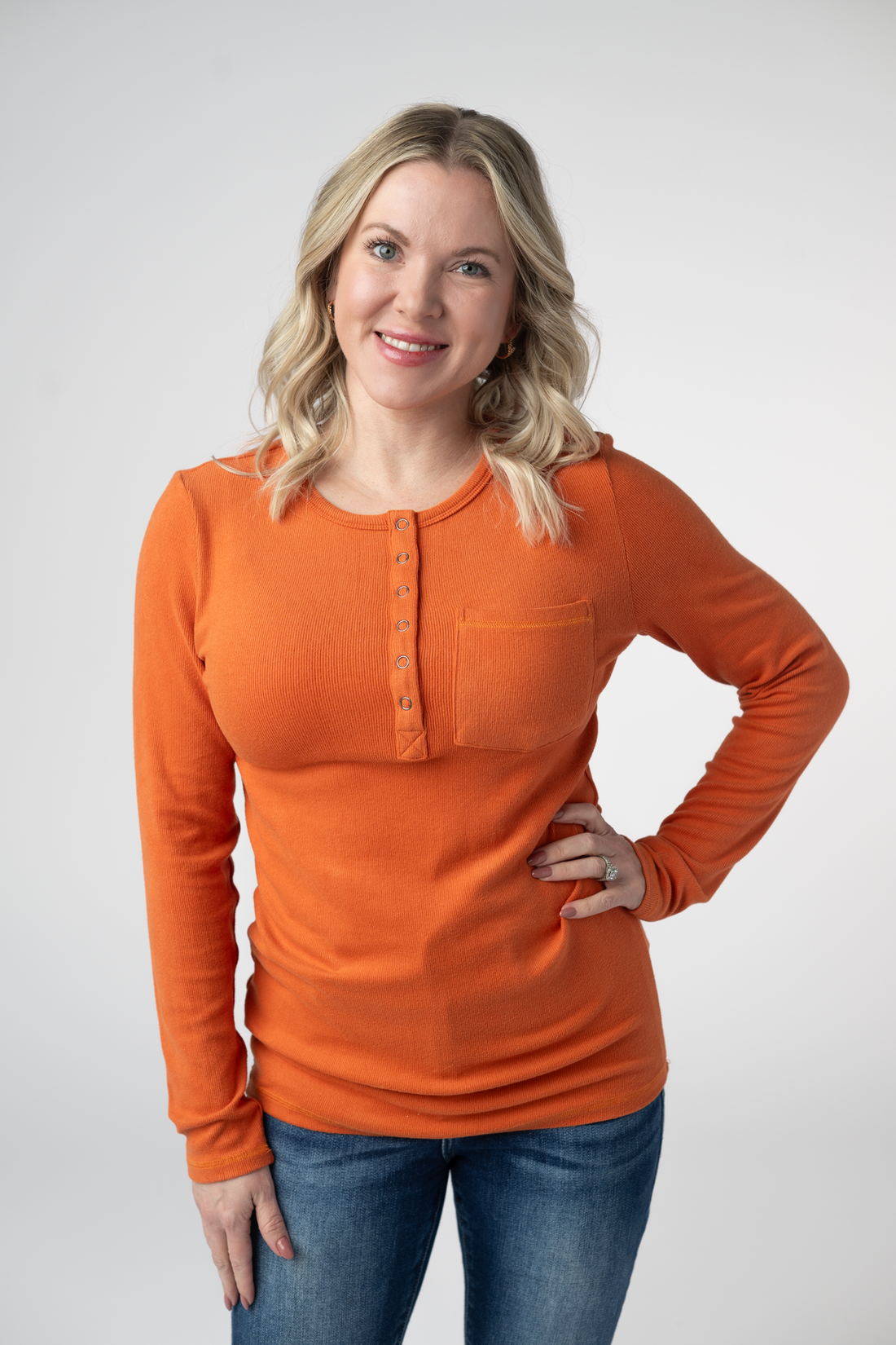 IN STOCK Georgia Long Sleeve Top - Pumpkin Spice