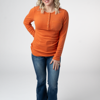 IN STOCK Georgia Long Sleeve Top - Pumpkin Spice