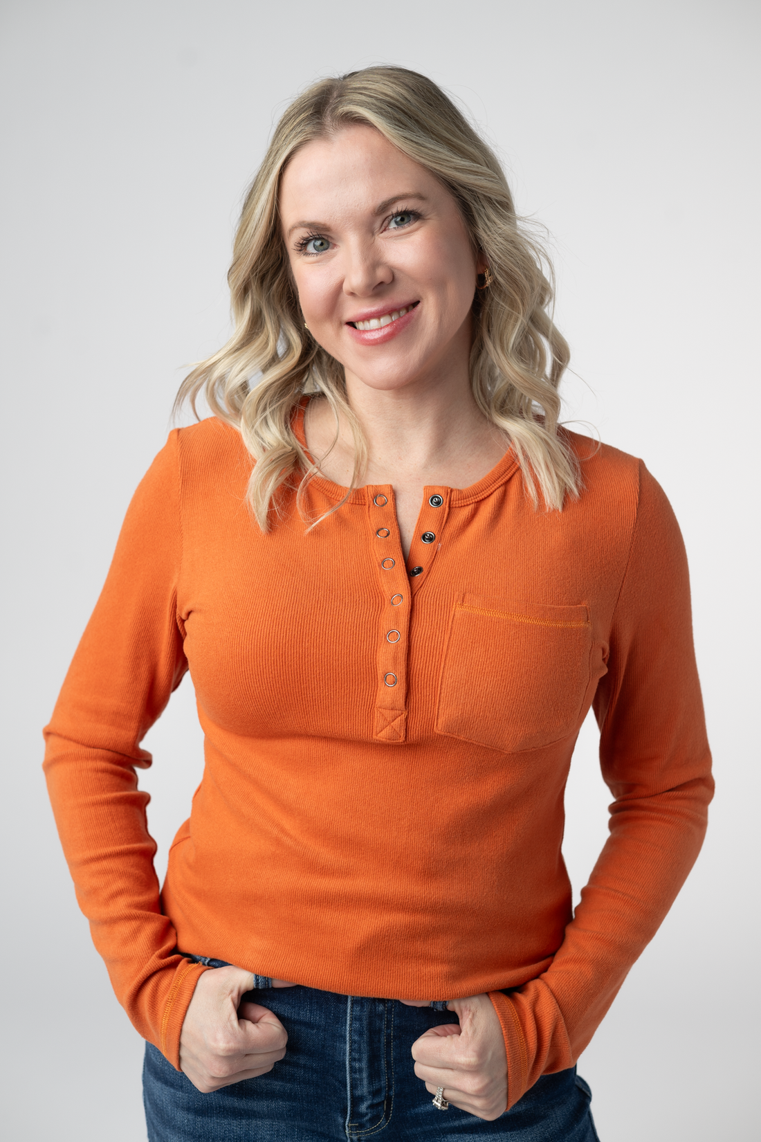 IN STOCK Georgia Long Sleeve Top - Pumpkin Spice