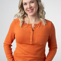 IN STOCK Georgia Long Sleeve Top - Pumpkin Spice
