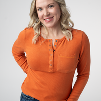 IN STOCK Georgia Long Sleeve Top - Pumpkin Spice