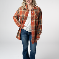 IN STOCK Tunic Plaid Top - Pumpkin Plaid