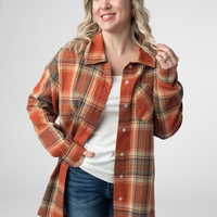 IN STOCK Tunic Plaid Top - Pumpkin Plaid