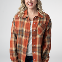 IN STOCK Tunic Plaid Top - Pumpkin Plaid