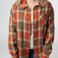 IN STOCK Tunic Plaid Top - Pumpkin Plaid