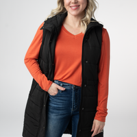 IN STOCK Harlow Long Vest - Black