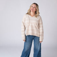 IN STOCK Maddie Striped Hoodie - Natural