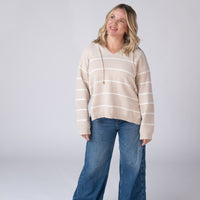 IN STOCK Maddie Striped Hoodie - Natural