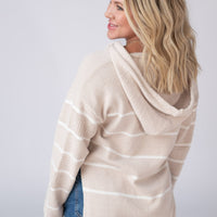 IN STOCK Maddie Striped Hoodie - Natural