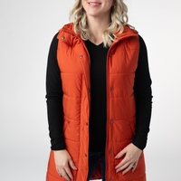 IN STOCK Harlow Long Vest - Pumpkin