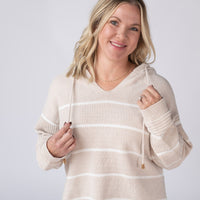 IN STOCK Maddie Striped Hoodie - Natural