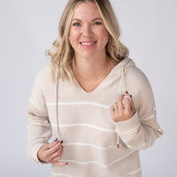 IN STOCK Maddie Striped Hoodie - Natural