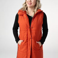 IN STOCK Harlow Long Vest - Pumpkin