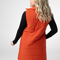 IN STOCK Harlow Long Vest - Pumpkin