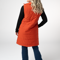 IN STOCK Harlow Long Vest - Pumpkin