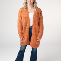 IN STOCK Carly Confetti Dot Cardigan - Pumpkin