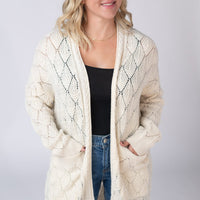 IN STOCK Open Knit Cardigan - Ivory