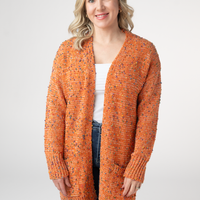 IN STOCK Carly Confetti Dot Cardigan - Pumpkin