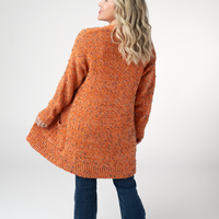 IN STOCK Carly Confetti Dot Cardigan - Pumpkin