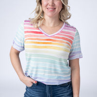 IN STOCK Sophie Top - Rainbow Stripes