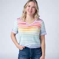 IN STOCK Sophie Top - Rainbow Stripes