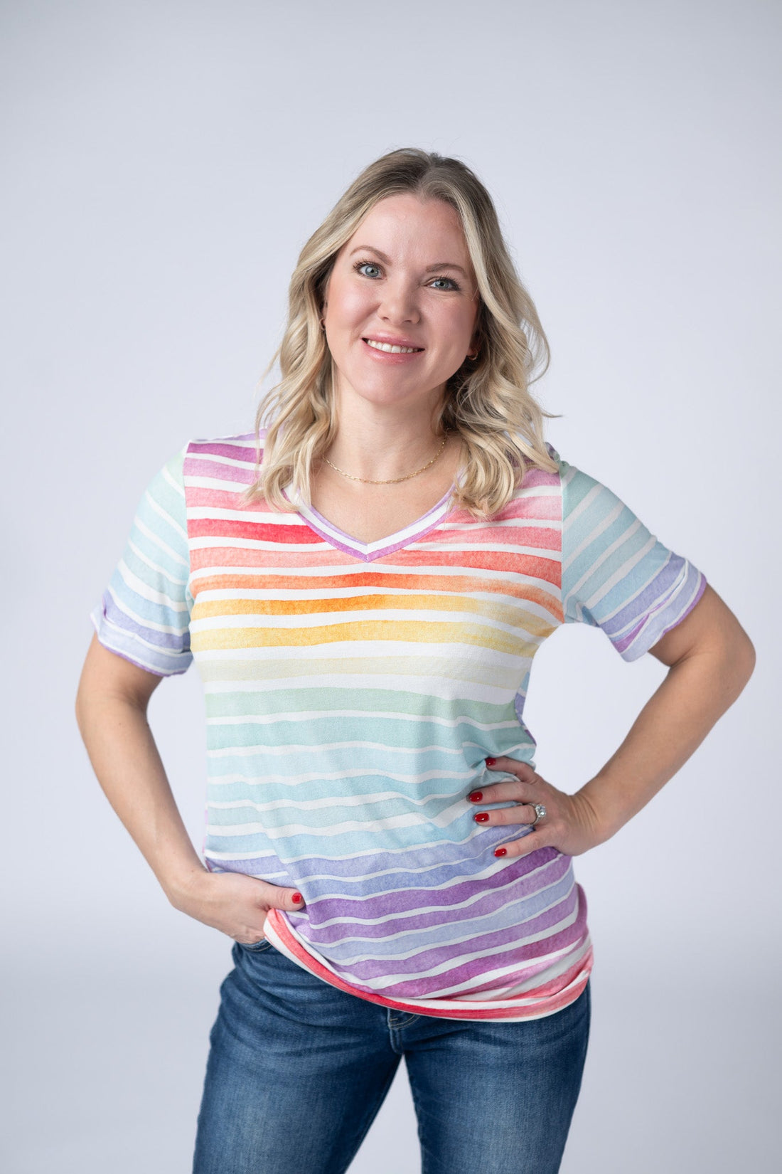 IN STOCK Sophie Top - Rainbow Stripes
