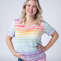 IN STOCK Sophie Top - Rainbow Stripes