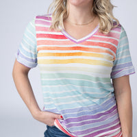 IN STOCK Sophie Top - Rainbow Stripes