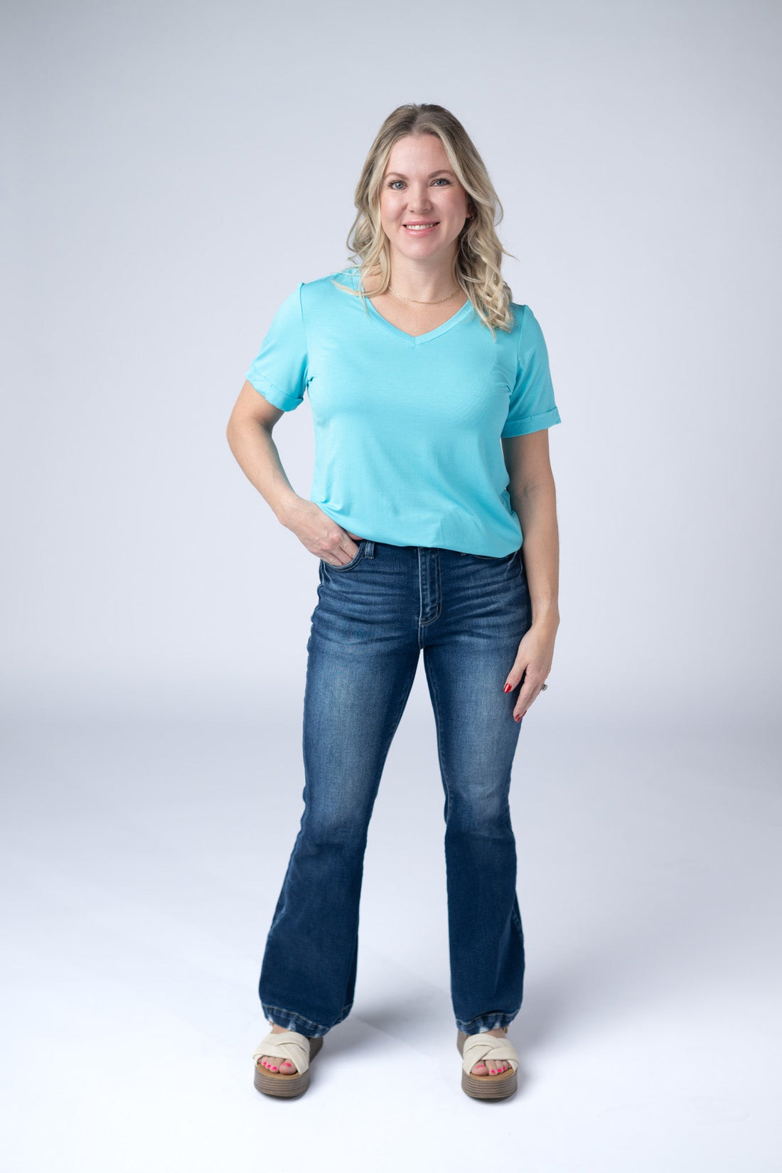 IN STOCK Sophie Top - Aqua Blue