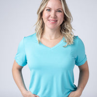 IN STOCK Sophie Top - Aqua Blue