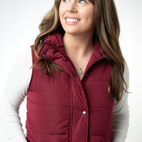 IN STOCK Harlow Long Vest - Burgundy