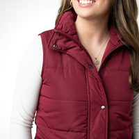 IN STOCK Harlow Long Vest - Burgundy