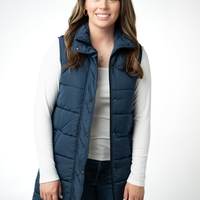 IN STOCK Harlow Long Vest - Navy